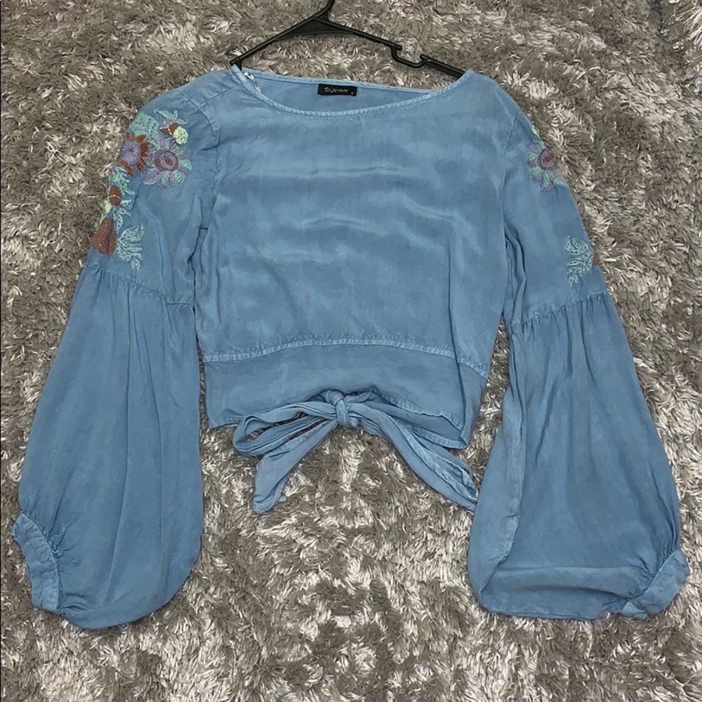 Blue flower shirt
